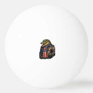 Wilde patriotische Alligator-Biker-Lederjacke St Tischtennisball