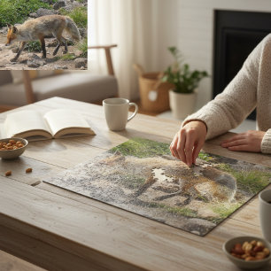 Wilde Pause: Fuchs im Morgenlicht Puzzle