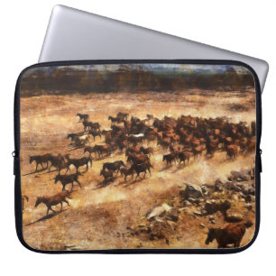 Wilde Pferde: Artistische TierMajestät. Laptopschutzhülle