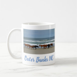 Wilde Pferde Außenbänke OBX Corolla NC Kaffeetasse