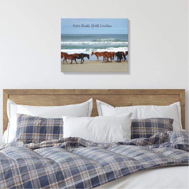 Wilde Pferde Außenbanks OBX Corolla NC Leinwand (Insitu (Schlafzimmer))