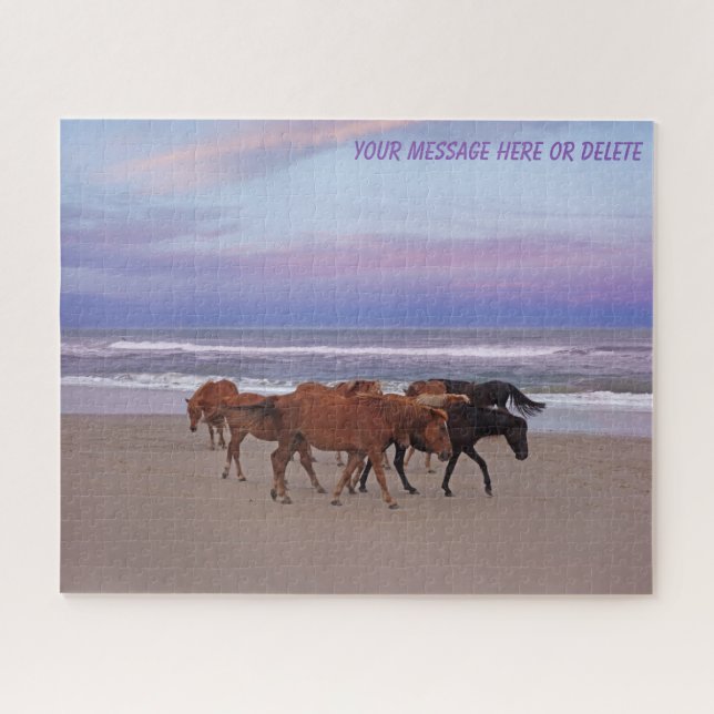 Wilde Pferde Außenbanks OBX Corolla NC Puzzle (Horizontal)