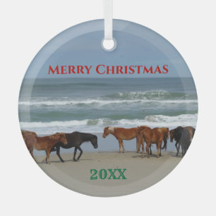 Wilde Pferde Außenketten OBX Weihnachten Ornament Aus Glas