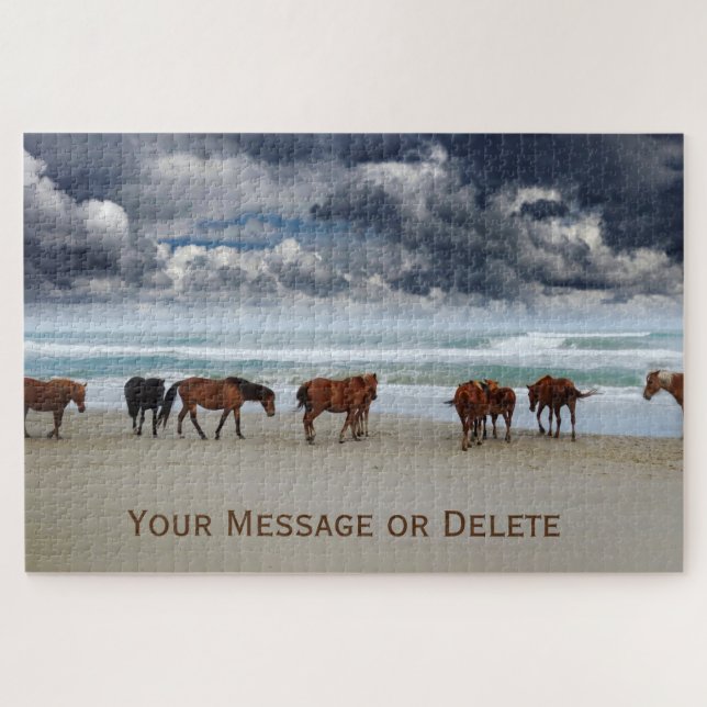 Wilde Pferde Corolla Außenbanken NC Puzzle (Horizontal)