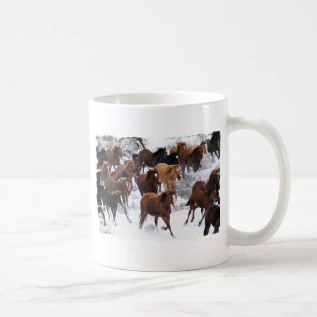 Wilde Pferde getrieben Tasse (Rechts)