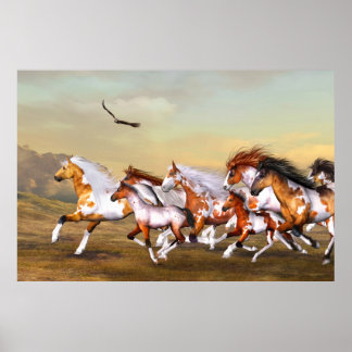 Wilde Pferde Herd Poster