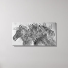 Wilde Pferde im Wind Leinwanddruck