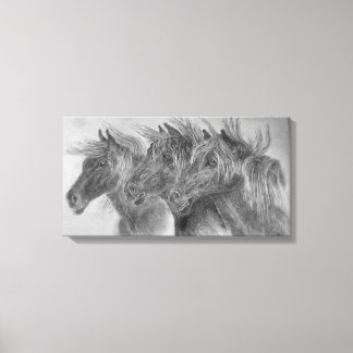 Wilde Pferde im Wind Leinwanddruck