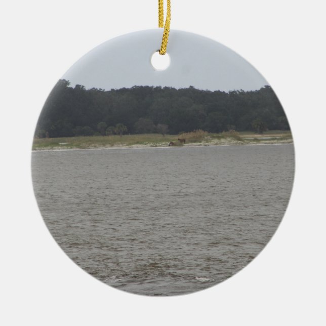 Wilde Pferde Keramik Ornament (Vorne)