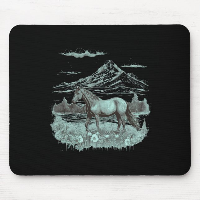 Wilde Pferde Kunst, Dichtung und Musik Schifffahrt Mousepad (Vorne)