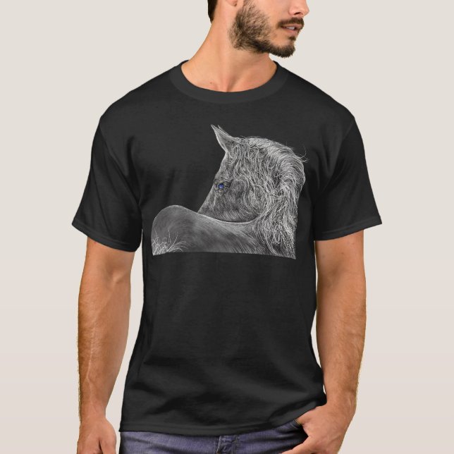 Wilde Pferde Kunst T-Shirt (Vorderseite)