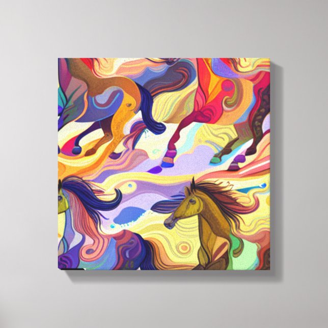 Wilde Pferde Leinwanddruck (Vorderseite)