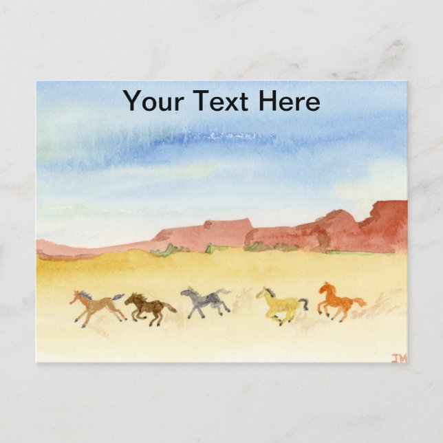 Wilde Pferde Postkarte (Vorderseite)