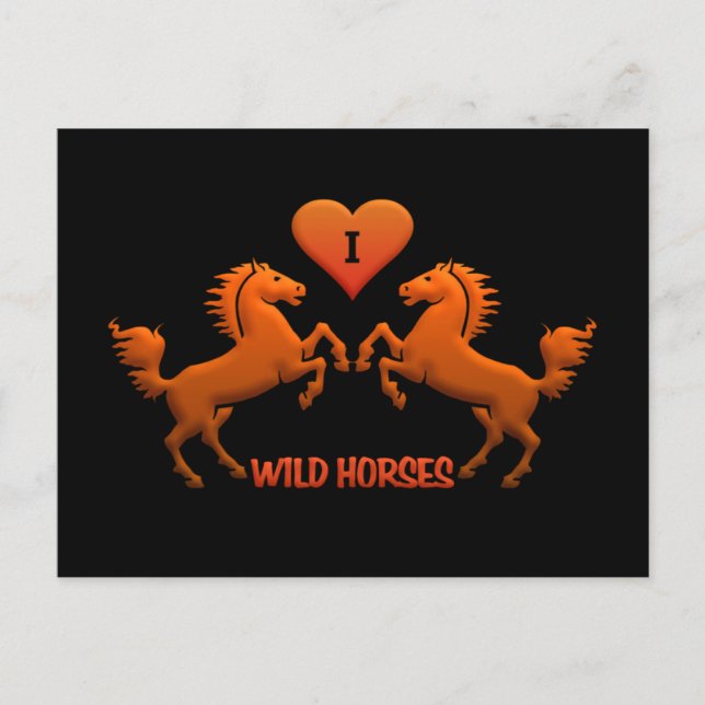Wilde Pferde Postkarte (Vorderseite)