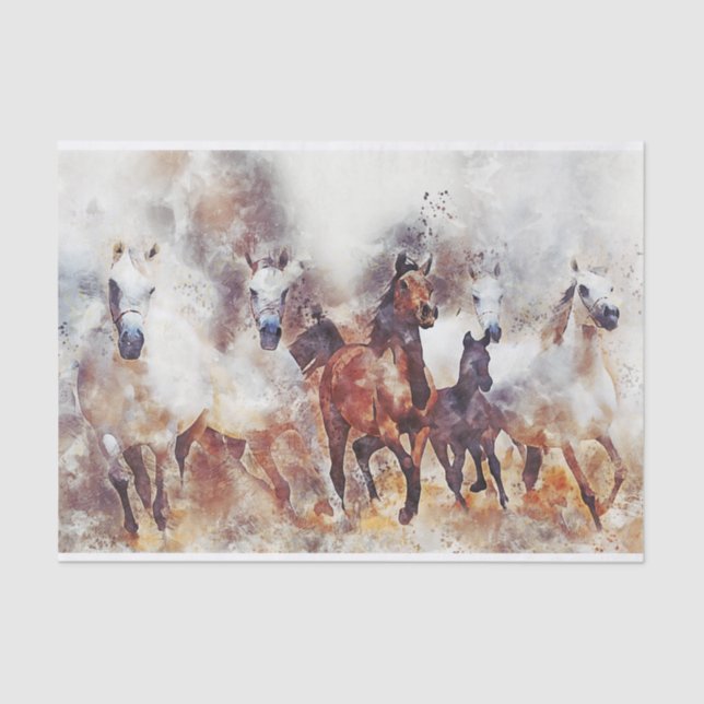 Wilde Pferde Seidenpapier (Vorderseite)