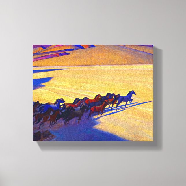 Wilde Pferde von Nevada, 1927 von Maynard Dixon Leinwanddruck (Vorderseite)