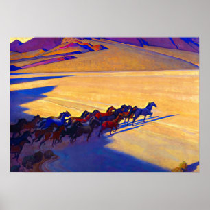 Wilde Pferde von Nevada, 1927 von Maynard Dixon Poster