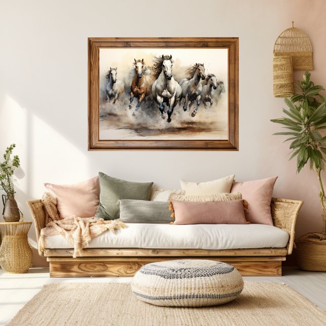 Wilde Pferde, Watercolor Art Poster (Von Creator hochgeladen)