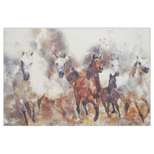 Wilde Pferde Western Art Linen Stoff