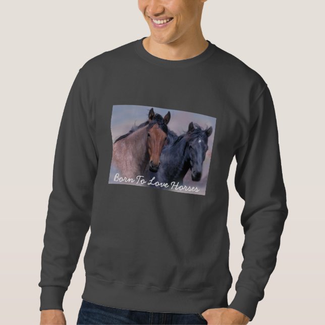 Wilde Pferdeerwachsenes UnisexSweatshirt Sweatshirt (Vorderseite)