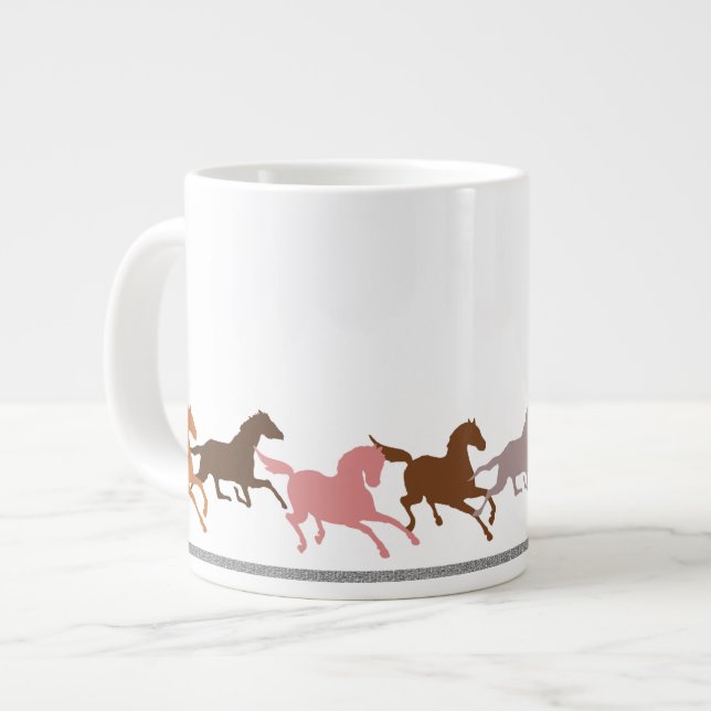 Wilde Pferdelaufen Jumbo-Tasse (Vorderseite Links)