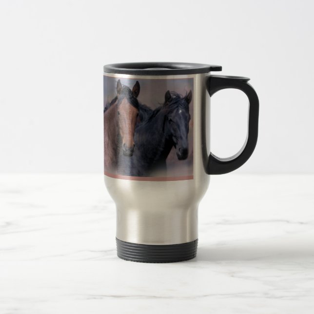 Wilde Pferdereise-Tasse Reisebecher (Rechts)