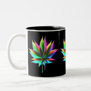 Wilde Pflanze - Neonfarben + Ihre Ideen Zweifarbige Tasse