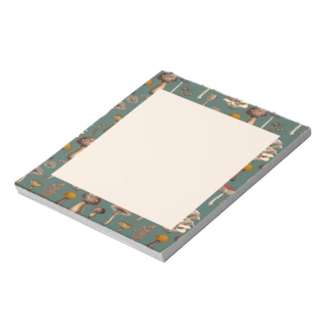 Wilde Pilze auf Pine-Green-Notebook Notizblock (Rotiert)