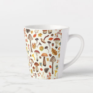 Wilde Pilze auf weißem Boden Milchtasse