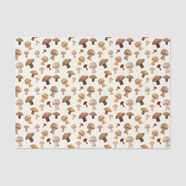 Wilde Pilze handGezeichnet Wasserfarbenwald Seidenpapier (Vorderseite)