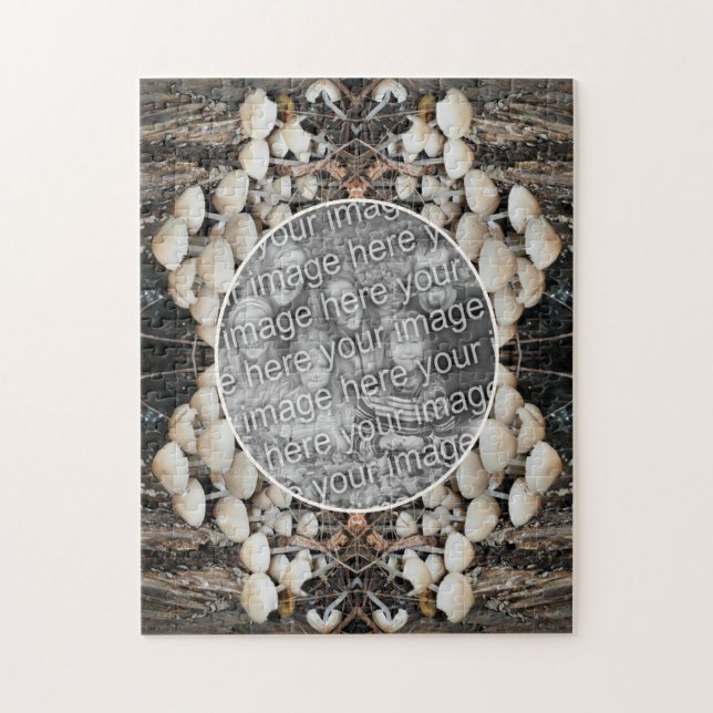 Wilde Pilze Naturrahmen hinzufügen Ihr eigenes Fot Puzzle (Vertikal)