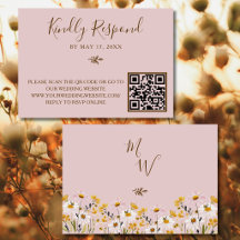 Wilde Pink-Rosen-Hochzeits-QR-Code-RSVP-Antwort