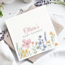 Wilde Pink-Wasserfarben-Blumen-Baby-Party