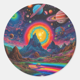 Wilde Planeten 2 Runder Aufkleber