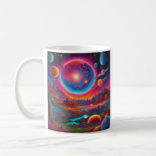 Wilde Planeten Psychedelische Kunst Kaffeetasse