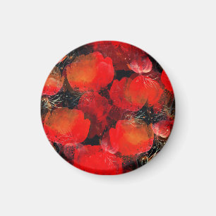Wilde Poppies Digitales Aquarell Zeichnend Magnet
