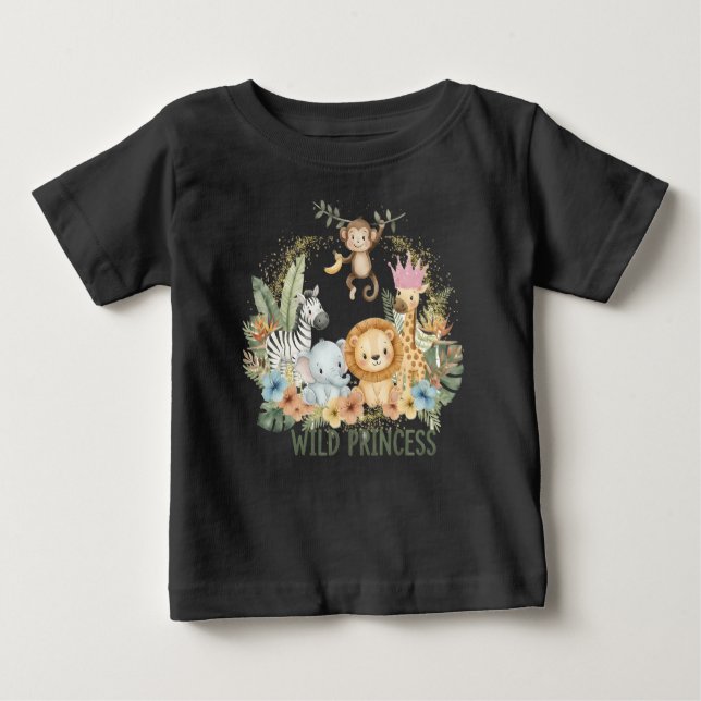 Wilde Prinzessin - Dschungeltiere Baby T-shirt (Vorderseite)