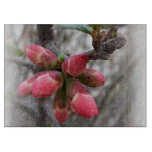 wilde Quitten blühen Schneidebrett