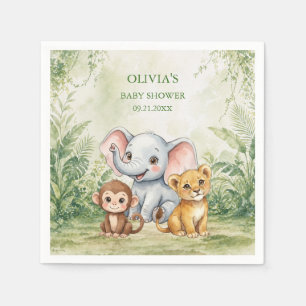 Wilde/r Tropischer Dschungel Baby Shower Serviette