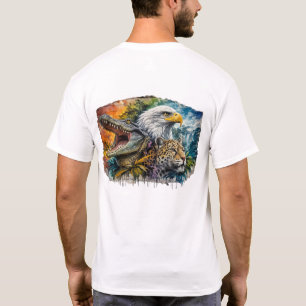 Wilde Raubtiere Künstlerische Collage - Adler, Leo T-Shirt