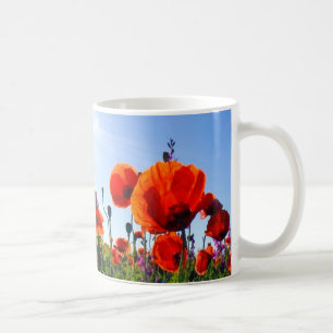 Wilde Red Poppies-Blume Kaffeetasse