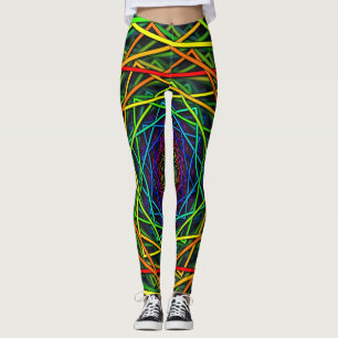 Wilde Regenbogen-NeonLeggings-geometrischer Leggings