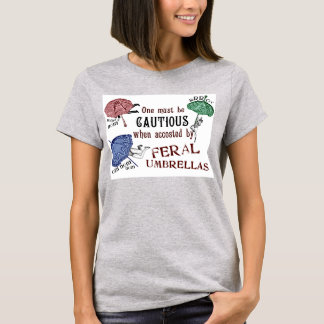 Wilde Regenschirme - Surrealistisches T-Shirt im v