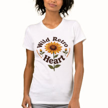 Wilde Retro-Herzens-Sonnenblume Vintage 70er Jahre