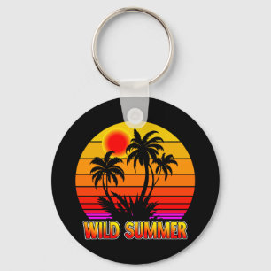 Wilde Retro-Sommer-Vibes mit Palmen-Design Schlüsselanhänger