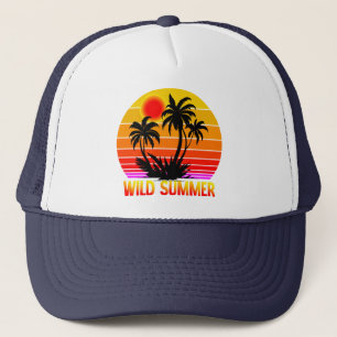Wilde Retro-Sommer-Vibes mit Palmen-Design Truckerkappe
