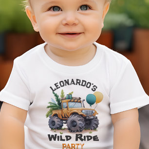 Wilde Ride Jungle Monster Truck Geburtstagsparty Kleinkind T-shirt