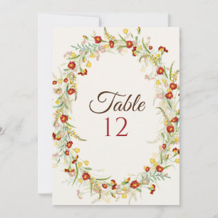 Wilde Ringelblumen-Hochzeitstisch-Nummer Einladung