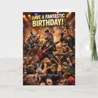 Wilde Rock-Safari-Band-Geburtstags-Grußkarte bekom