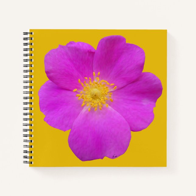 Wilde Rose 2 Notizbuch (Vorderseite)